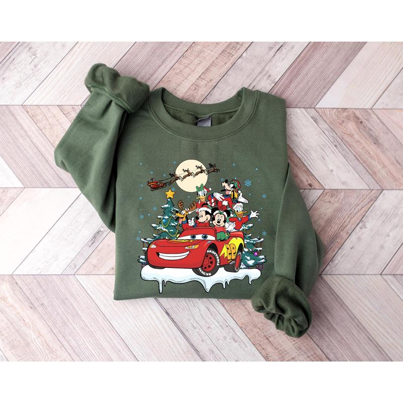 McQueen And Friends Christmas Sweatshirt, Disneyy Christmas, Mickeyy & Friends Christmas Cars Sweatshirt, Disneyy Family Christmas Sweatshirt WM2ME1