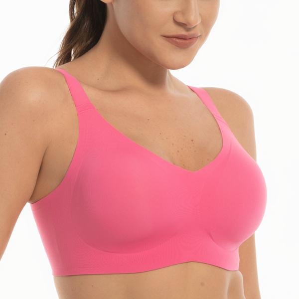 COMFELIE Plus Size  Women wireless comfort Bra,Seamless Bra with Support Full Coverage everyday Bra No Underwire Unlined Tshirt Bras EB061-EB062