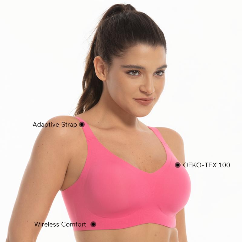 COMFELIE Plus Size  Women wireless comfort Bra,Seamless Bra with Support Full Coverage everyday Bra No Underwire Unlined Tshirt Bras EB061-EB062