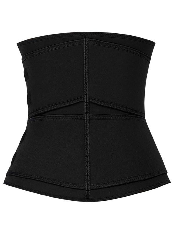 Plus Size Letter Print Zipper Velcro Waist Trainer, Tummy Control Waist Cincher, High Stretch Shaper for Women, Plus Size Women's Clothing, Birthday Wear Black Girl