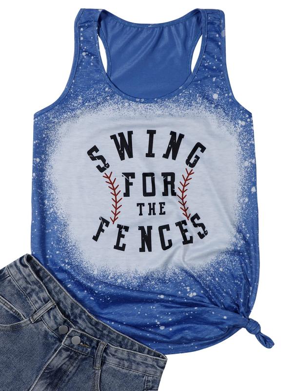 Baseball Shirt Women Swing for The Fences Racerback Tank Top BaseballCasual T Shirt Cotton Fabric Soft Beach Birthday Skinny Tube Underwear Lady Comfort Crewneck