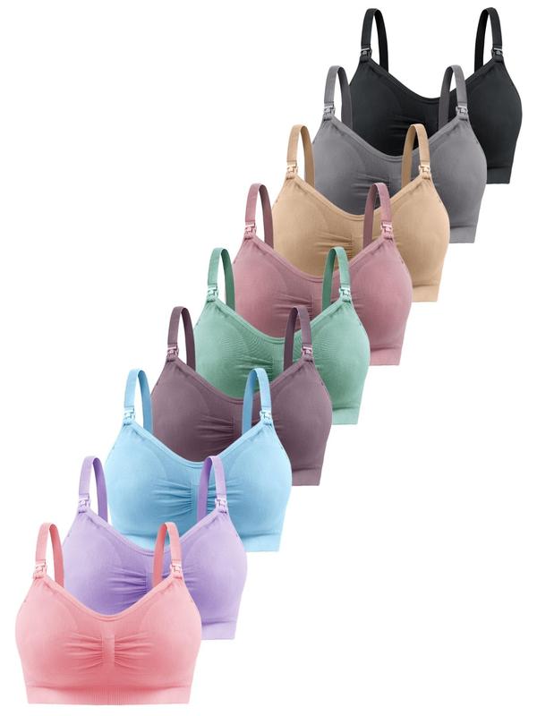 Women's Solid Ruched Wireless Bra, Comfort Adjustable Strap Backless Bra,  Bras for Women, Ladies Soft Comfy Breathable Lingerie for All Seasons