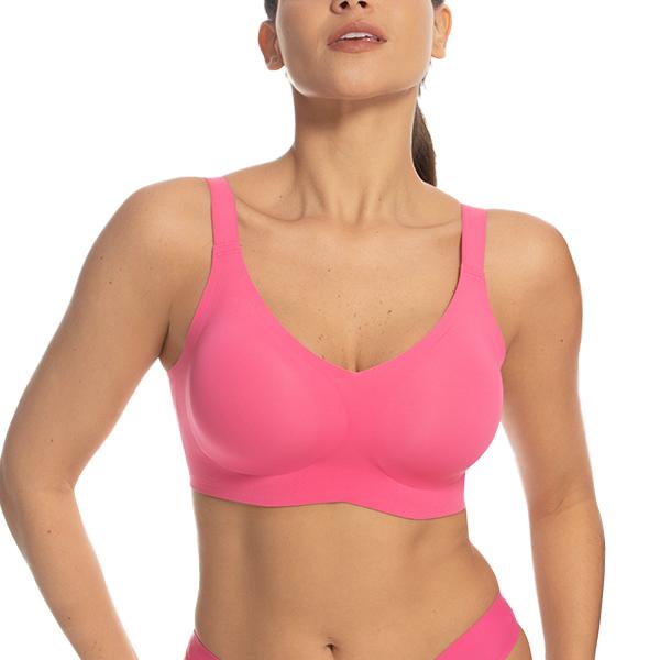 COMFELIE Plus Size  Women wireless comfort Bra,Seamless Bra with Support Full Coverage everyday Bra No Underwire Unlined Tshirt Bras EB061-EB062